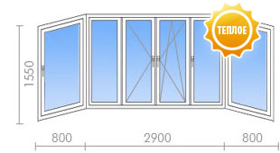 Теплое остекление лоджии в КОПЭ. Схема 2 Теплое остекление лоджии. Схема 2